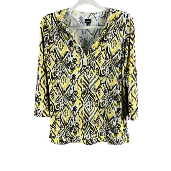 Rafaella Women's Yellow & Black Casual Blouse - Picture 1 of 7